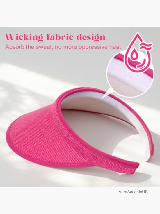 4 Pack Sun Visor Hats for Women Wide Brim Adjustable Headband Sports Golf Tennis